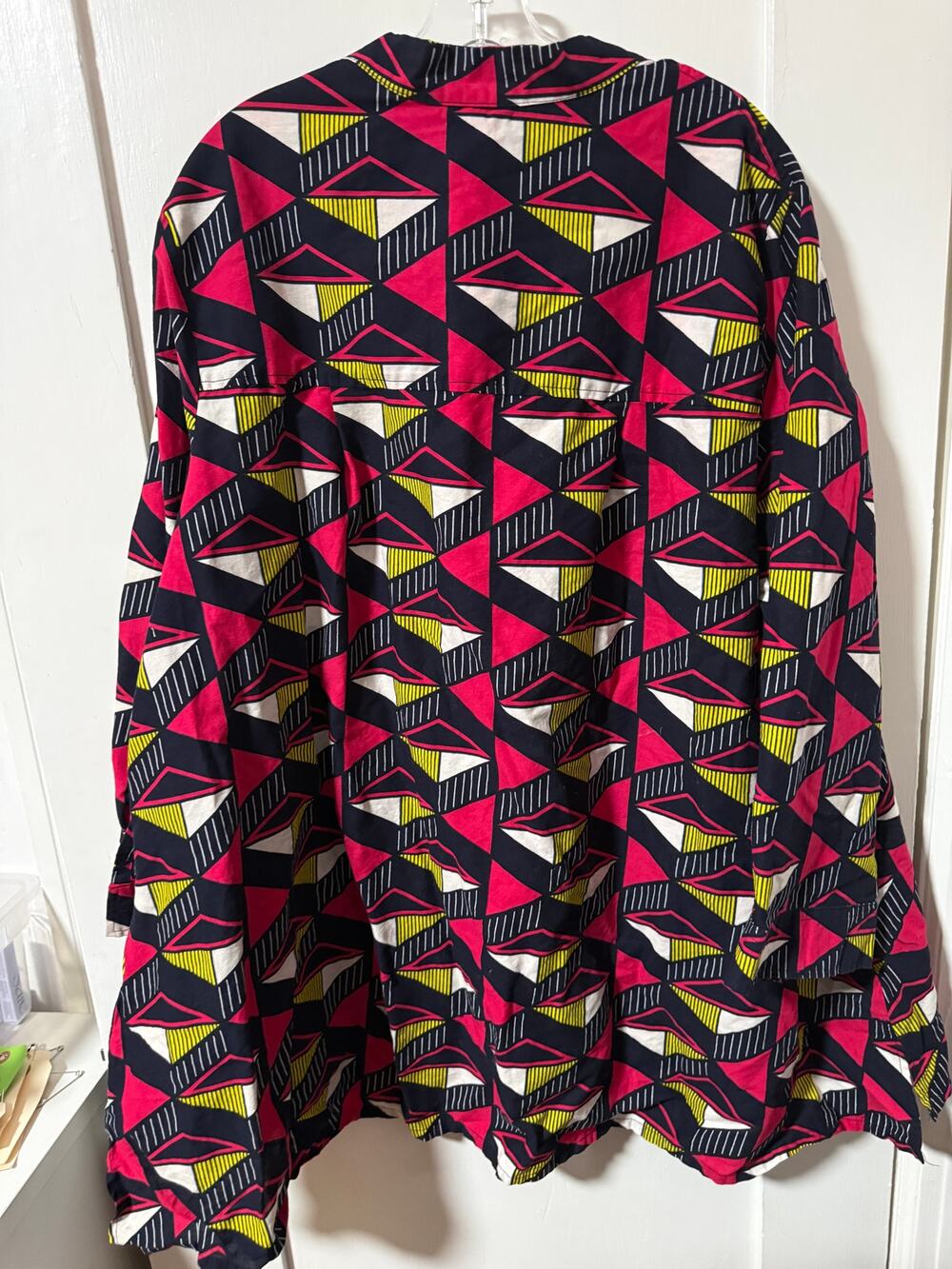 Zuri Kenya African Print Long Sleeve Tunic Shirt 2XL Women's Colorful!